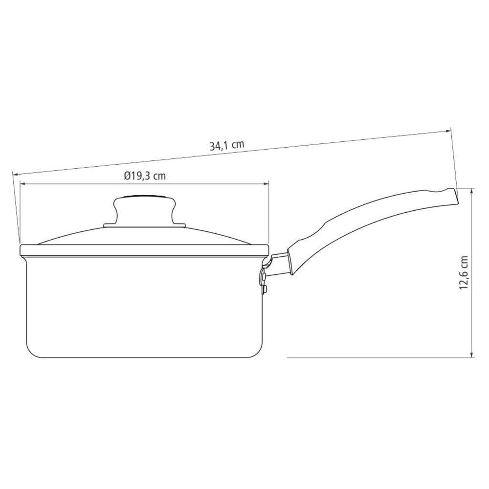 Kit Com 2 Panelas Antiaderente Tampa De Vidro 16 Cm E 18 Cm Tramontina Turim