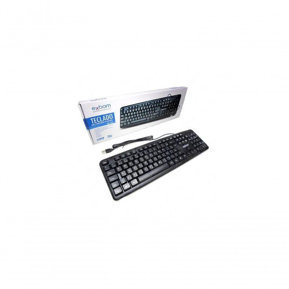 Teclado Usb Slim Abnt2 Bk-103 Exbom