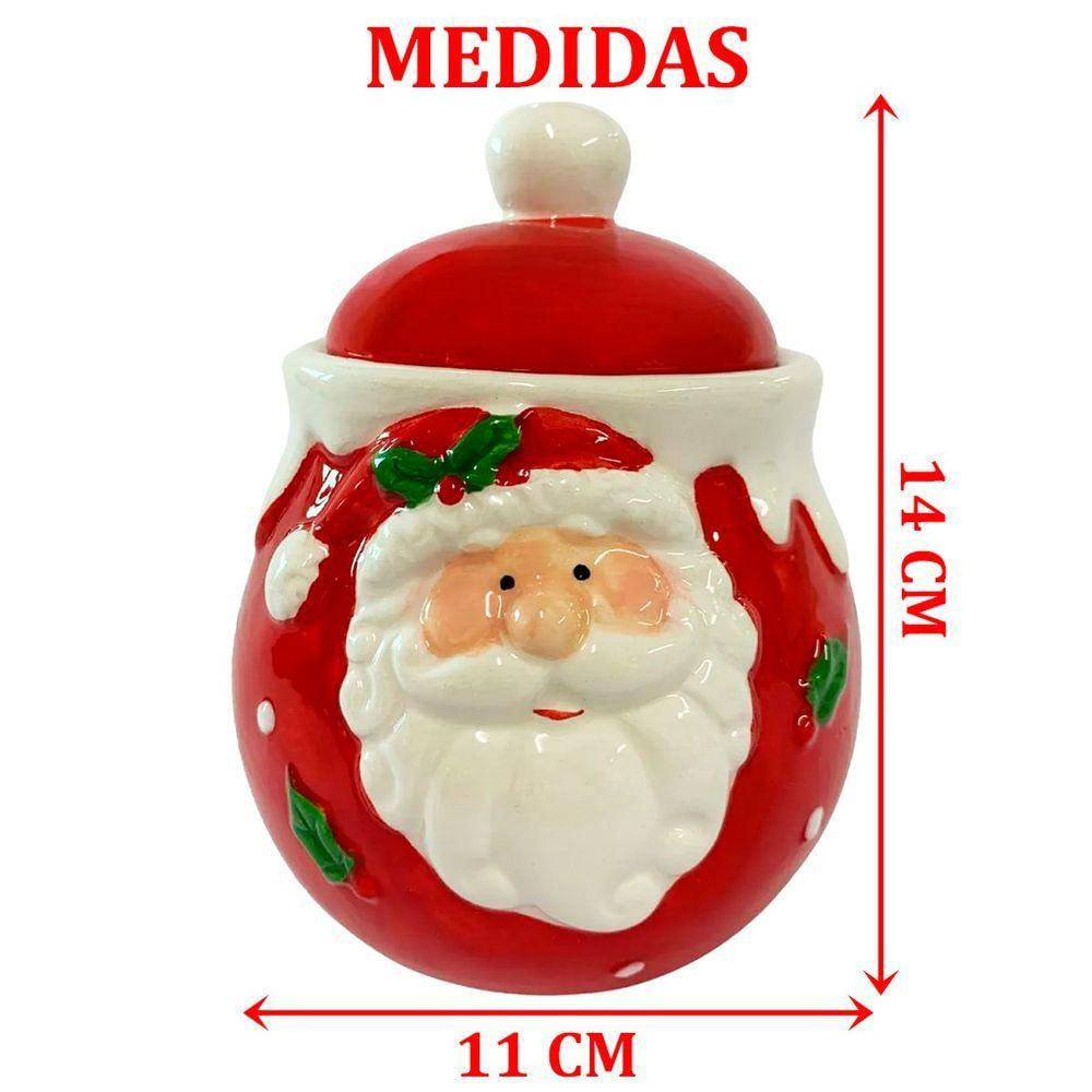 Kit 2 Enfeite Baleiro Açucareiro Decoração Natal Papai Noel