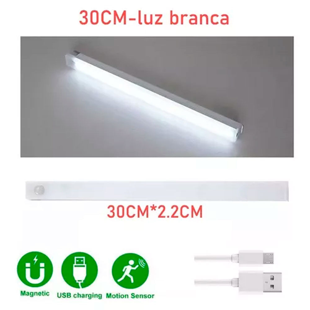 Luminária Led Sensor Presença  Recarregável 30cm