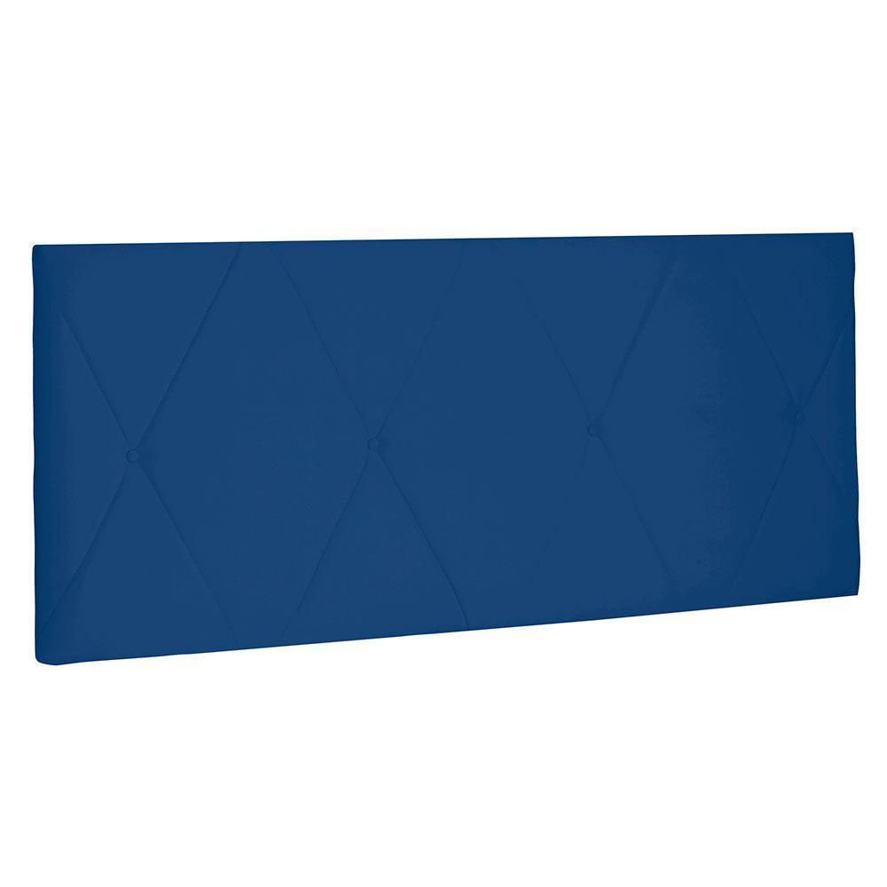 Cabeceira Painel Casal 1,40m Aquilla Suede Azul Marinho