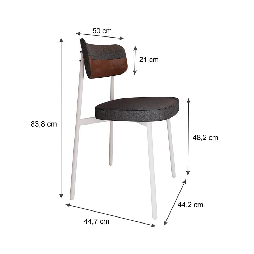 Conjunto com 4 Cadeiras Alloa Polipropileno Grafite e Whisky