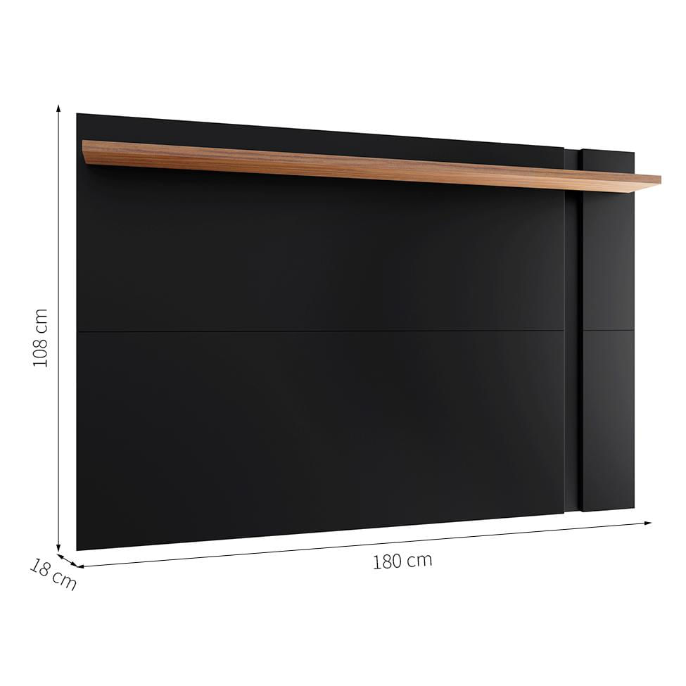 Painel Extensível para TV até 60 Polegadas Leme Noce Milano e Preto Fosco