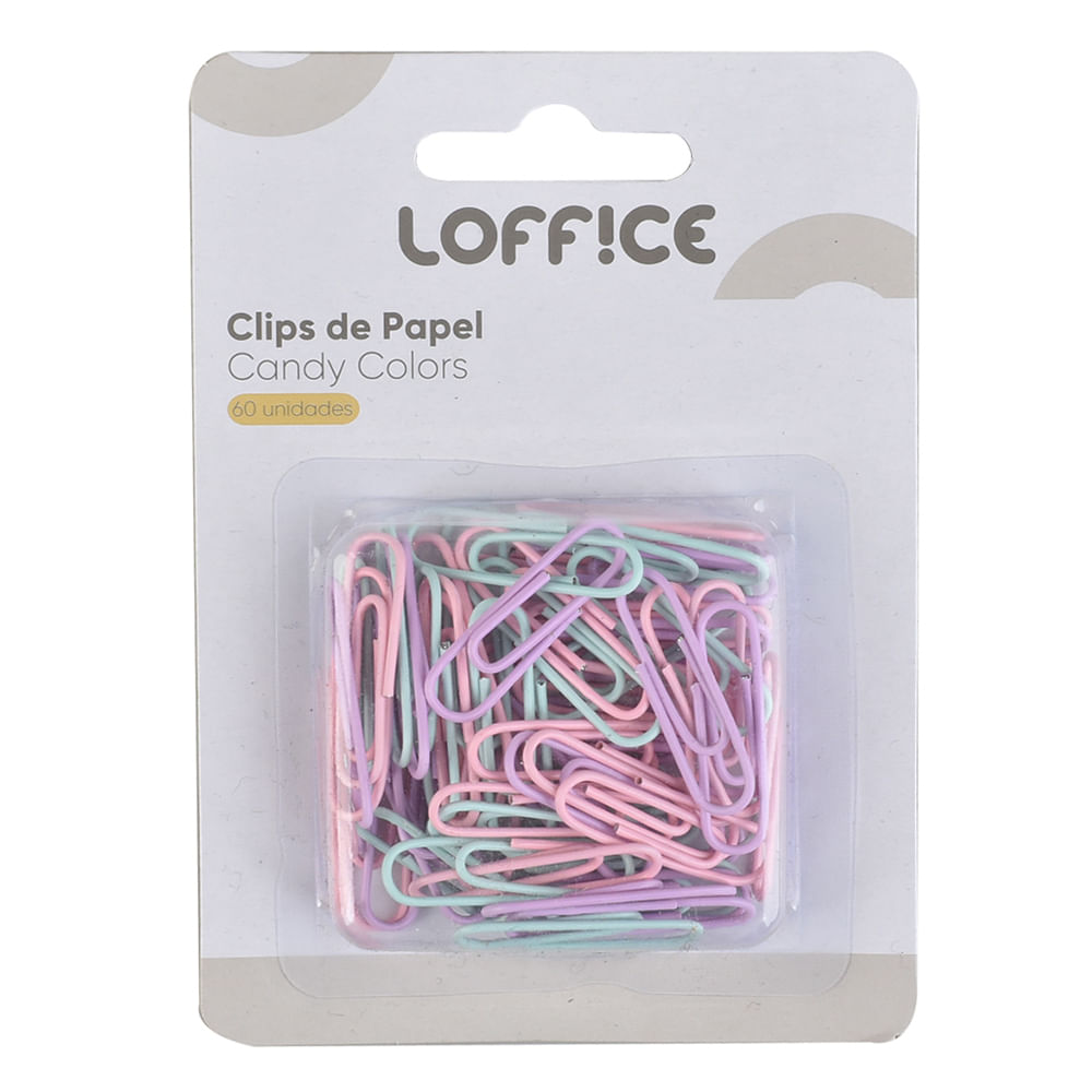 Clips Papel 60 unidades 28mm CV244903 Loffice Sortido