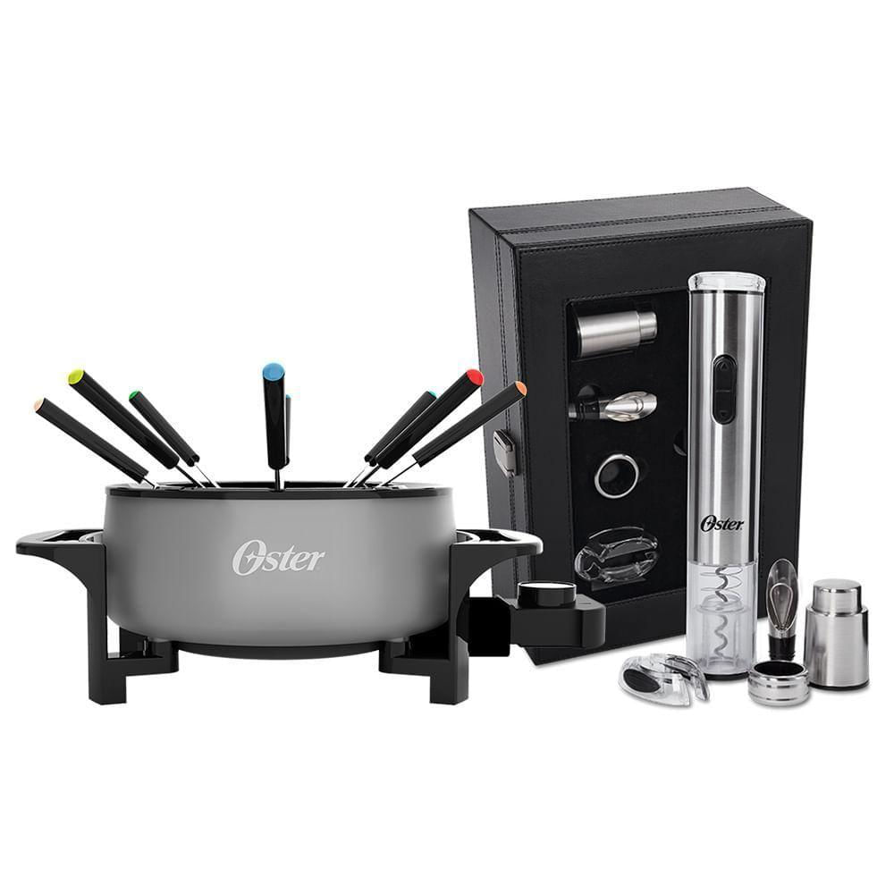 Kit Vinho E Panela Elétrica De Fondue Oster Cinza -127v 110