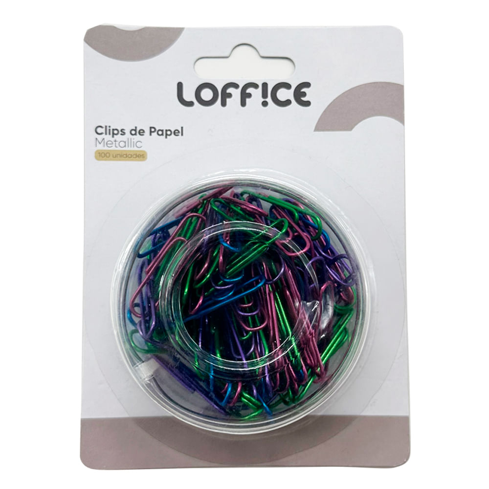 Clips Papel 100 unidades 33mm Metallic CV244902 Loffice