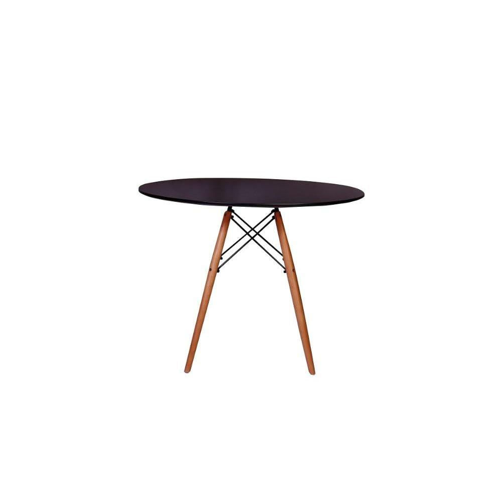 Mesa Redonda Eames Eiffel Wood 100cm Preta