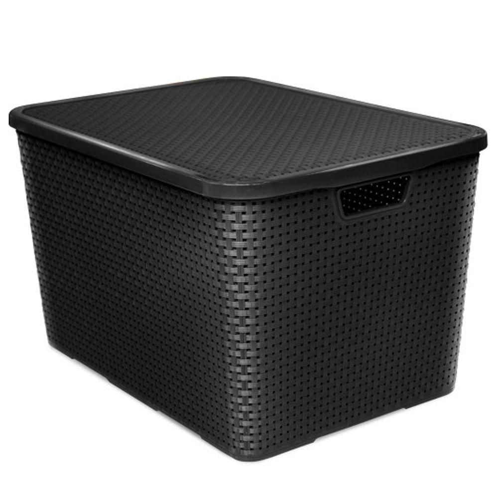 Caixa Organizadora Rattan Cesto Com Tampa 15l Organize Com Estilo