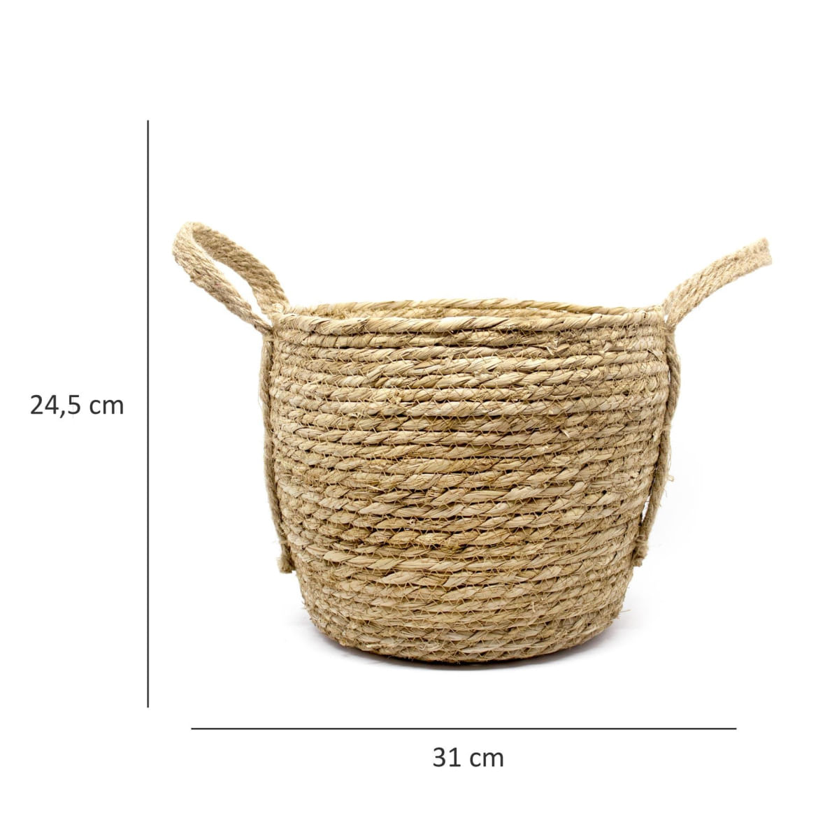 Cesto de Fibra Natural Seagrass 24,5x31x33 cm - D'Rossi