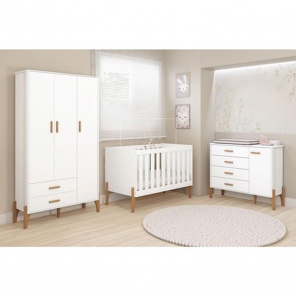 Jogo Quarto Infantil Completo Iris 100% MDF Moveis Estrela Branco