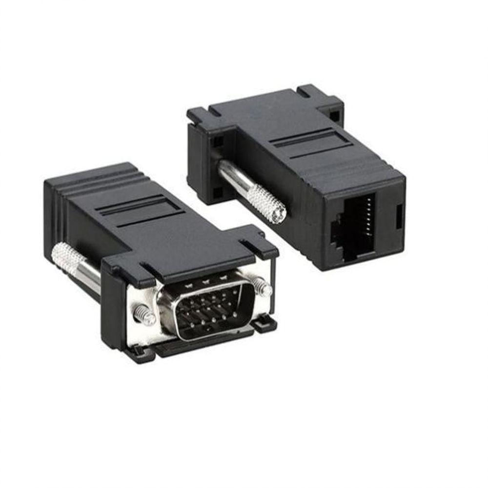 Adaptador Extensor Vga Via Cabo Rede Rj45 - Par