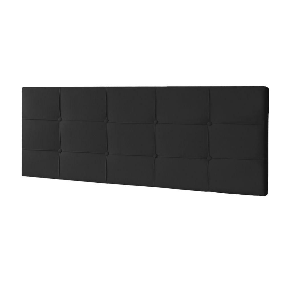 Kit Painel E Calçadeira Baú Solteiro 0,90m Roma Suede - Pallazio Cor Preto