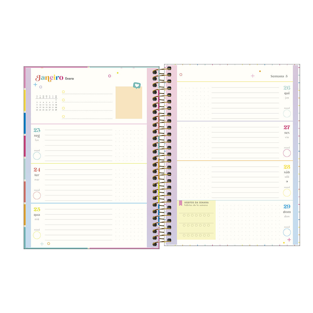 Agenda Planner Tilibra Espiral Capa Dura Be Nice 80 Folhas Capas Diversas - Item Sortido