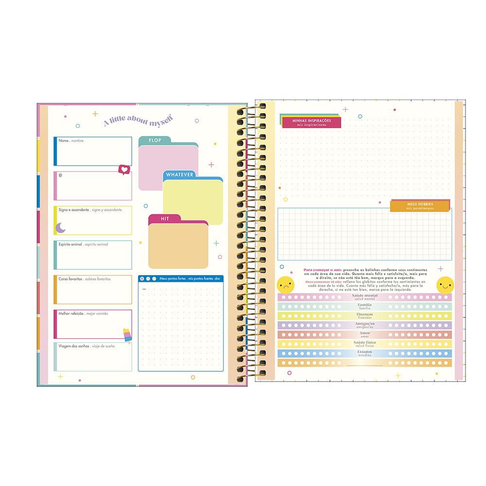 Agenda Planner Tilibra Espiral Capa Dura Be Nice 80 Folhas Capas Diversas - Item Sortido