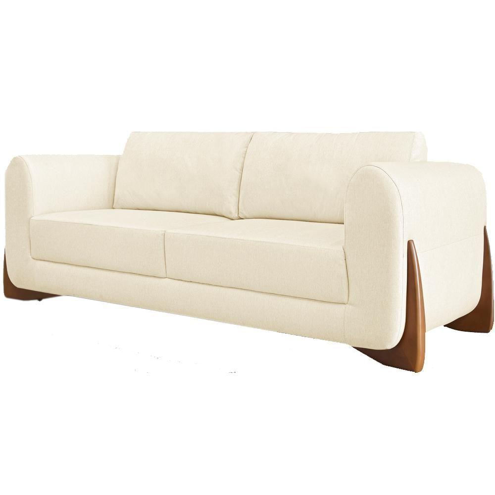 Sofa Jolie 2 Lugares 160cm Pes Boomerang Linho 211 Perola Ezz Perola