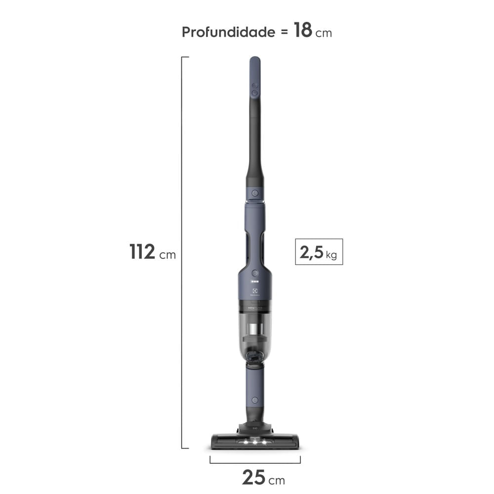 Aspirador de Pó Vertical Sem Fio Electrolux Ergorápido 2 em 1 Cyclonic Power até 30 min Azul (ERG019) Bivolt