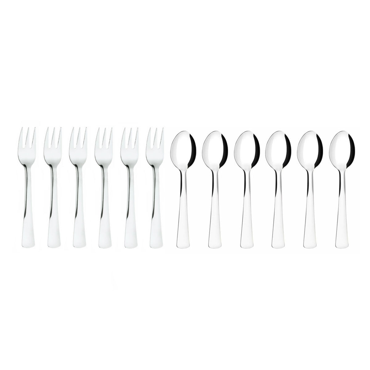 Colher de Cha e Garfo para Bolo Inox Talheres Sobremesa Toronto