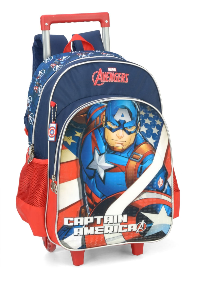 Mochila Rodas Escolar Infantil Capitão América Luxcel 39556