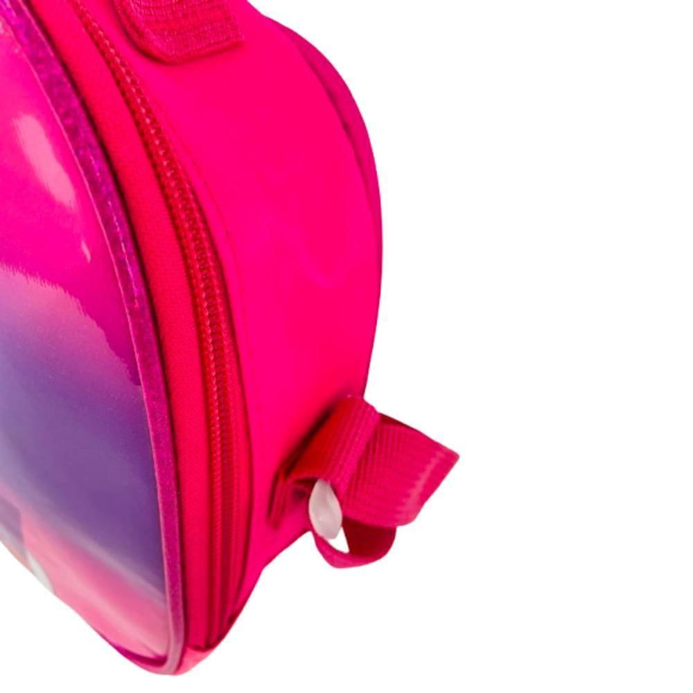 Kit Mochila De Carrinho Infantil Escolar Estojo Lancheira Térmica Unicornio Bolsa Impermeavel Rosa