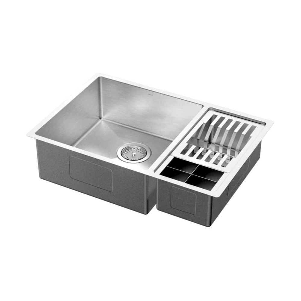 Cuba Dupla Docol Bistrô 60x40 90021127016 com Canal Equipado Inox Escovado