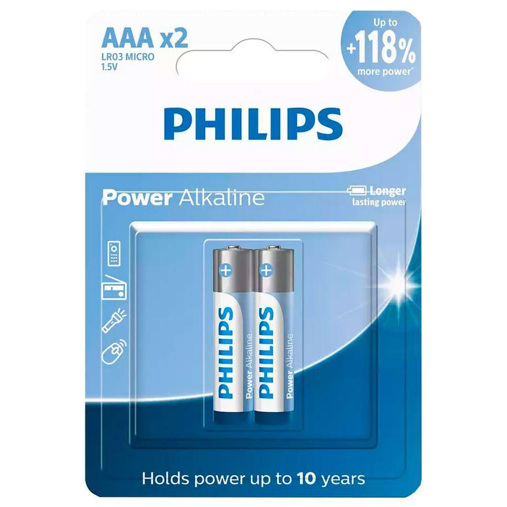 2 Pilhas Alcalinas Aaa Philips