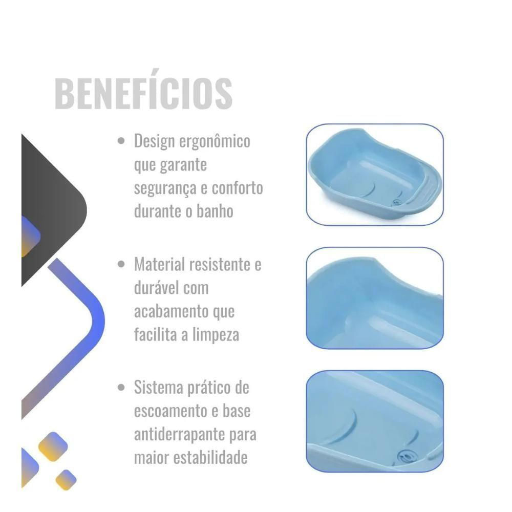 Banheira Para Bebê Plástica Cajovil Adoleta Azul 28 Litros Azul Bebe