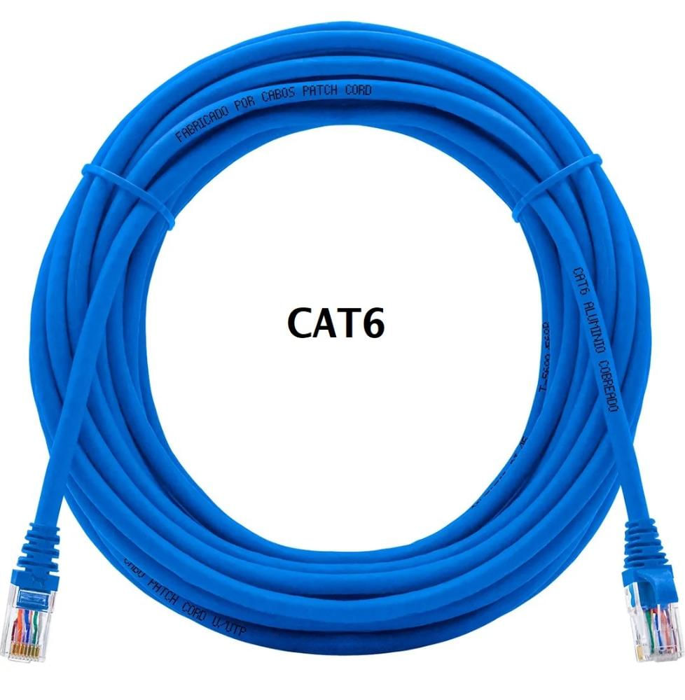 Cabo De Rede Plus Cable Pc Eth6 Patch Cord Cat6 Azul - 10 Metros