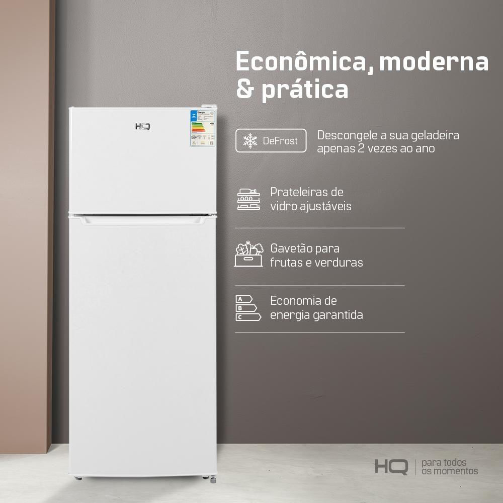 Geladeira Refrigerador HQ Defrost 230 Litros Branco HQ-230RDF 110V