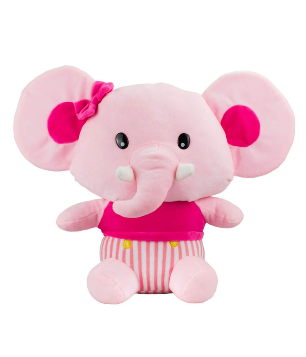 Elefante Rosa Orelhudo Sentado 34cm - Pelúcia - Tudo em  Caixa