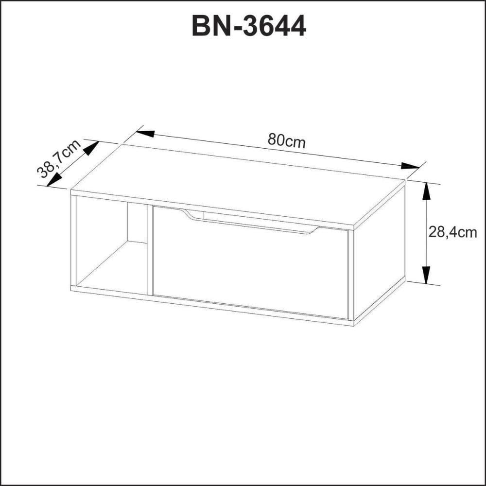 Balcão Para Banheiro Com 1 Porta Sem Cuba Bn3644 Mármore Lunar Tecnomobili