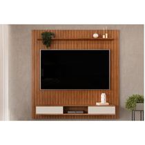 Painel Home Para Tv Até 70 Polegadas Lexus Ripado Com Prateleira E Nichos179x183cm Freijó-off White - Dj Móveis