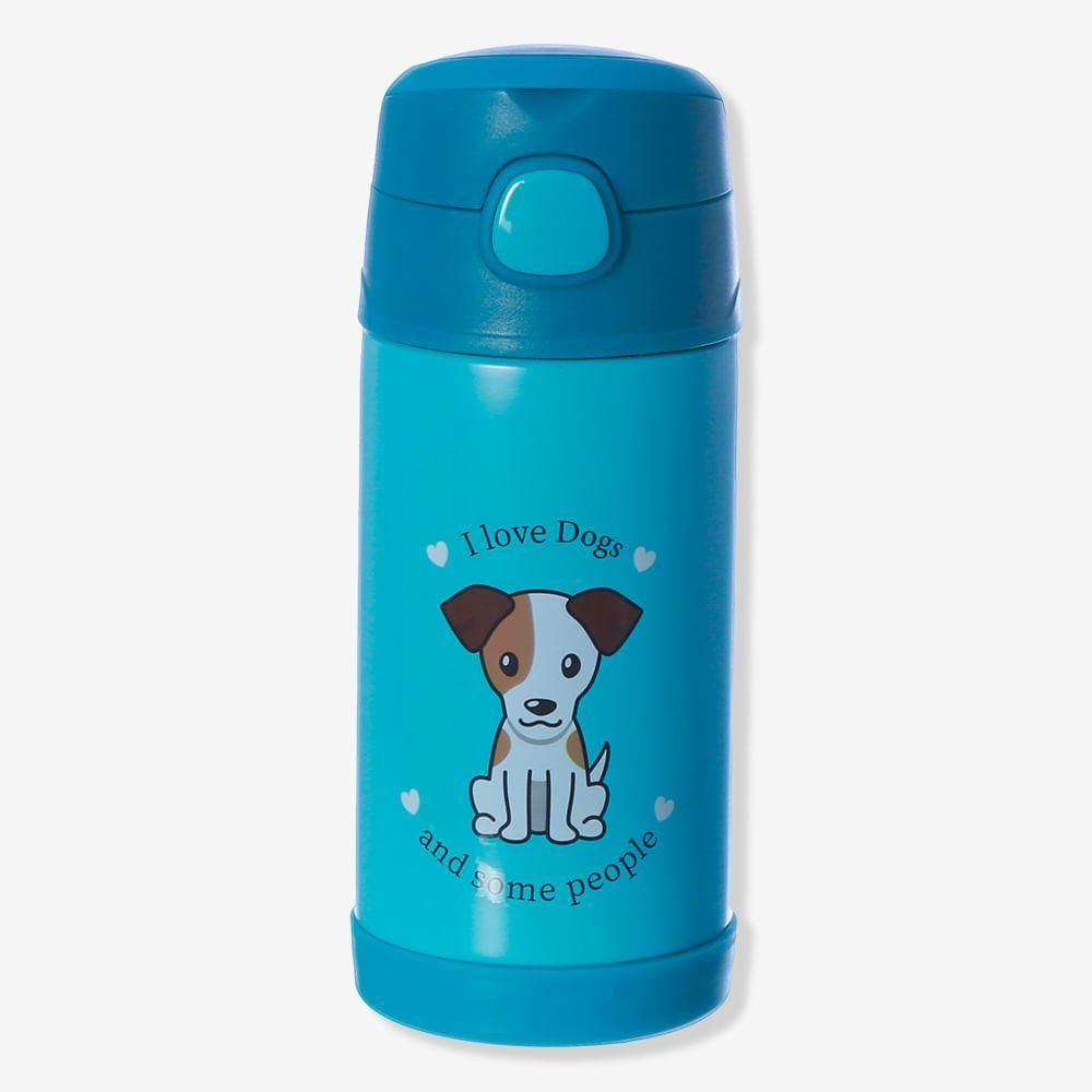 Garrafa Infantil Click Com Canudo I Love Dogs - Zonacriativa