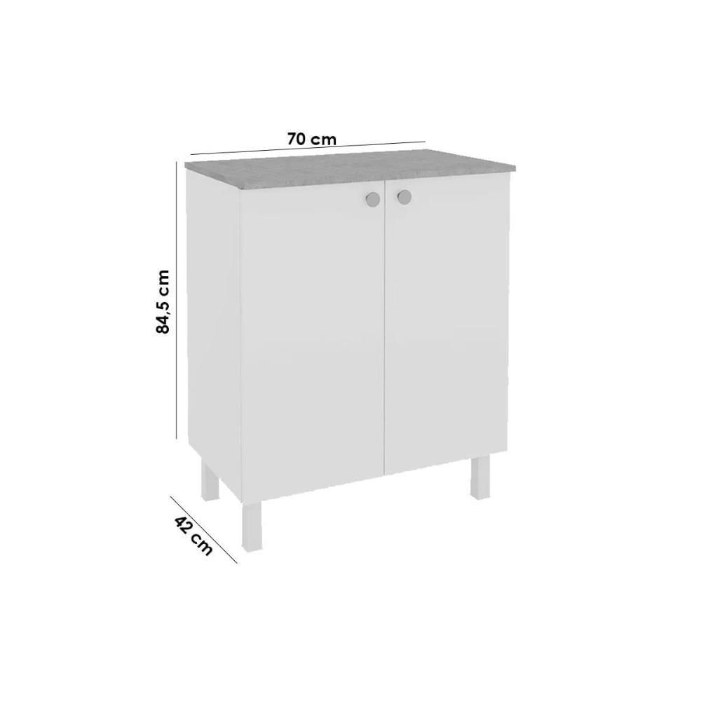 Balcão Lavanderia Duo Duplo Médio C- 2 Portas Branco - Telasul