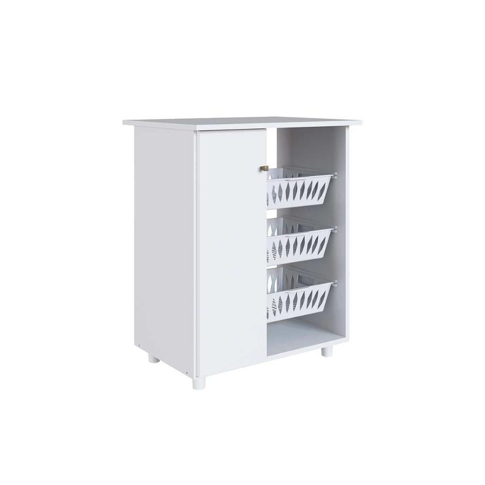 Balcão De Cozinha Fruteira Luci C- 1 Porta E 3 Cestos Branco - Genialflex