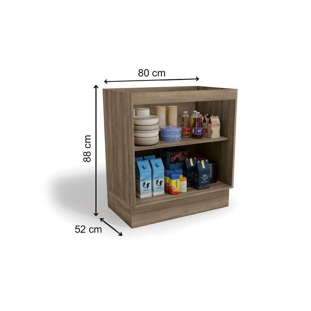 Gabinete De Cozinha Modulado Balcão Maxxi G744 Com 2 Portas Sem Tampo 80cm Canela - Kappesberg