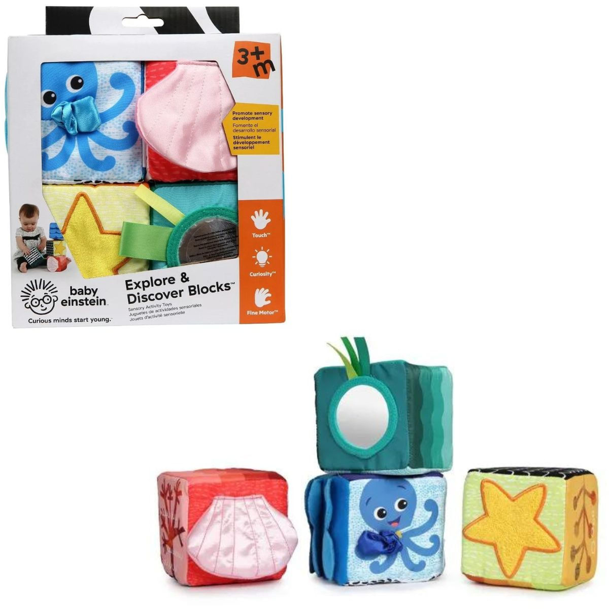 BLOCOS SOFT EXPLORE & DISCOVER BLOCKS - 3M+ - BABY EINSTEIN