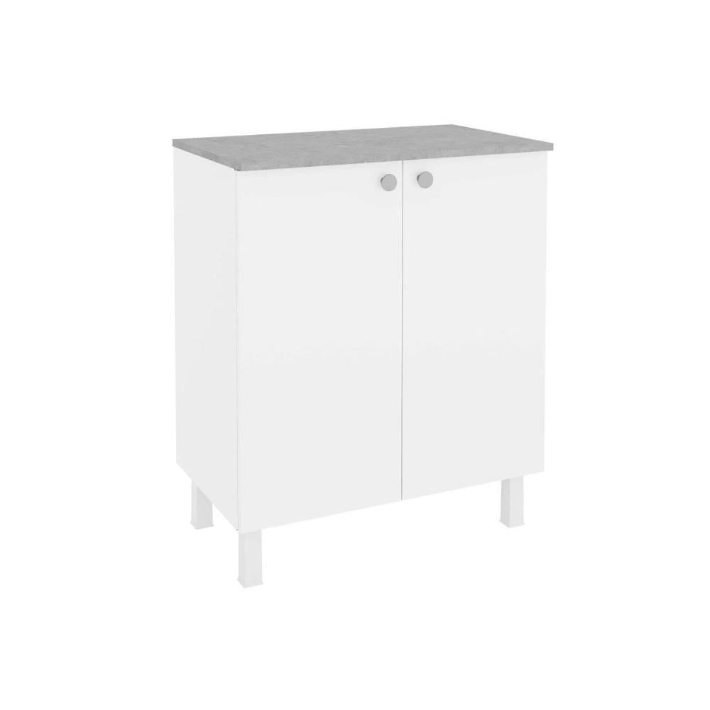 Armário Multiuso Lavanderia Balcão Duo Duplo Alto 2 Portas 70cm Branco - Telasul