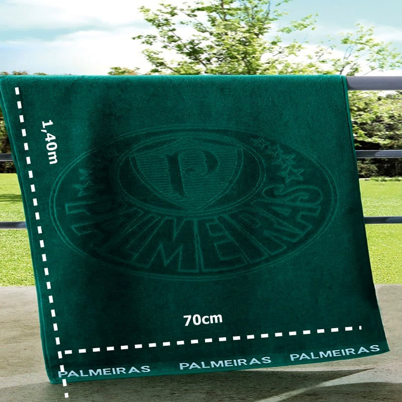 Toalha de Banho Buettner Jacquard Veludo Futebol Palmeiras 70cmx140m Verde