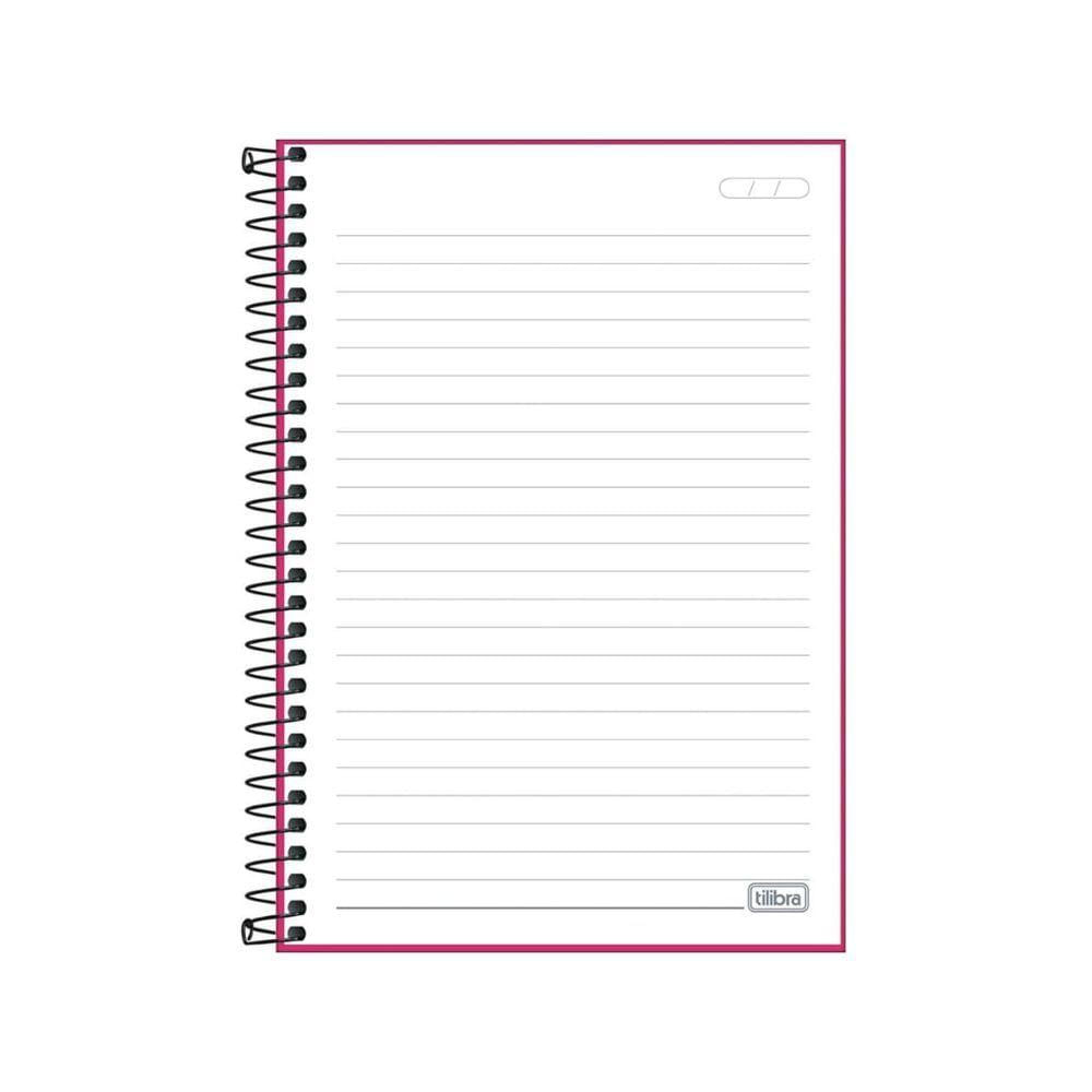 Caderno Espiral Capa Plástica ¼ - 80 Folhas - Neon Pink - Tilibra Unica