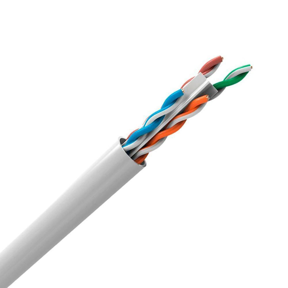 Cabo Lan U-utp 24awg X 4 Pares Cat.6 Cmx Caixa C- 305 Metros Branco 100% Cobre 23400199