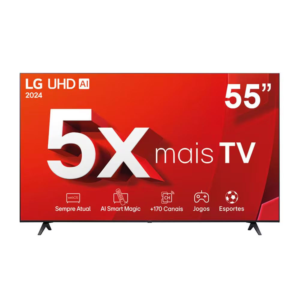 Smart TV 4K 55 LG Ultra HD 55UT8050 com Processador a5 Ger7