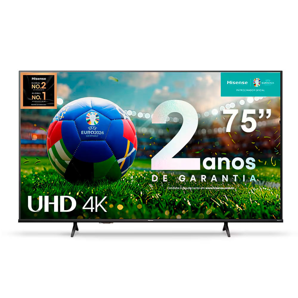 Smart TV 75 Polegadas Hisense Ultra HD 4K QLED Q6N com Wi-Fi, Bluetooth, USB e HDMI - 75A51HUA