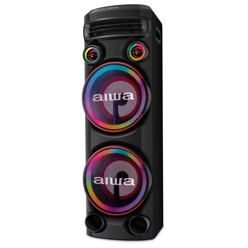 Torre de Som Aiwa T2W-02 com Bluetooth, Iluminação RGB e Entrada USB 2300W RMS