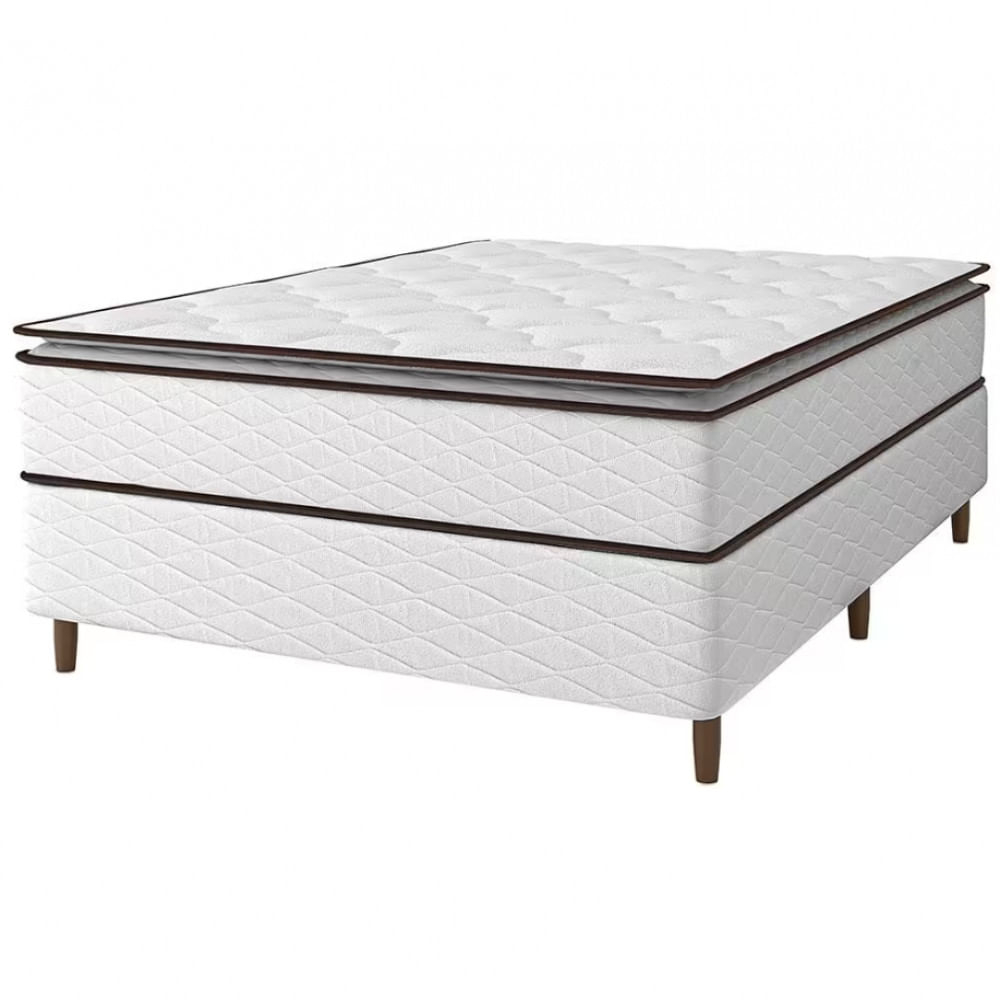 Cama Box de Casal Umaflex New Itália Molas Ensacadas e Pillow Top D26