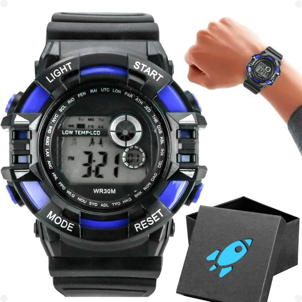 Relogio Digital Menino Criança Infantil Silicone + Caixa