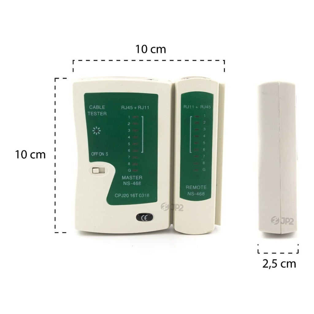 Testador Cabo De Rede Lan Profissional Rj45 Rj11 Telefonia = MODULAR