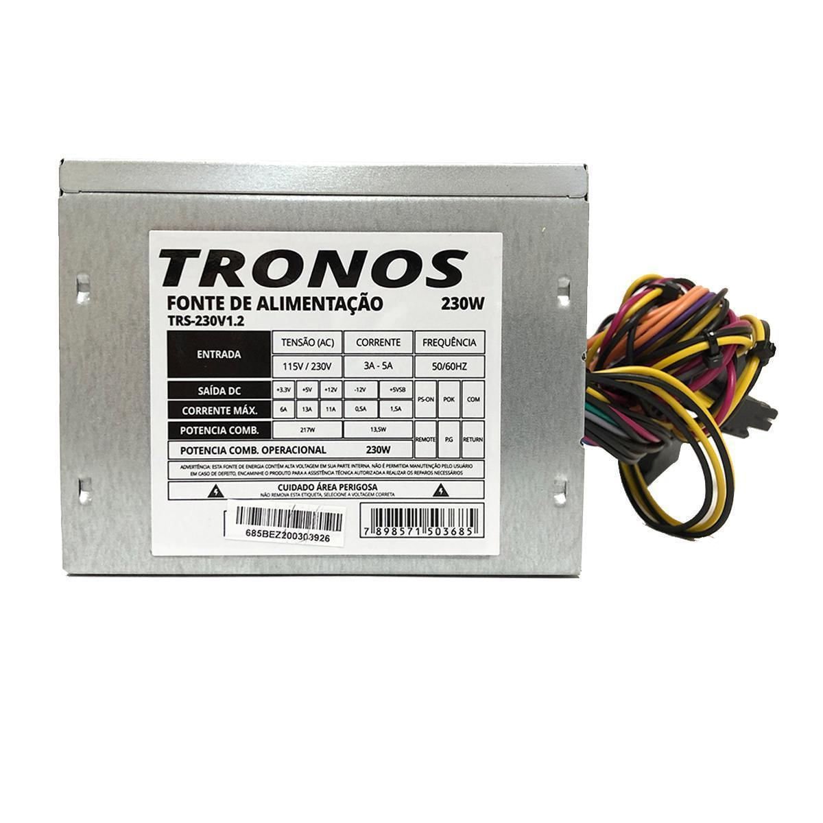 Fonte Tronos Trs-230 V1.2 230W 24 Pinos Oem Sem Cabo