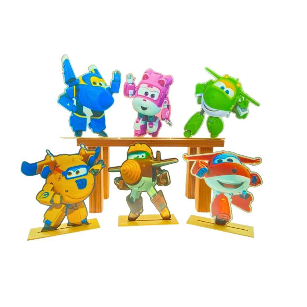 Kit Display De Mesa 6 Peças Para Festa Super Wings Mdf