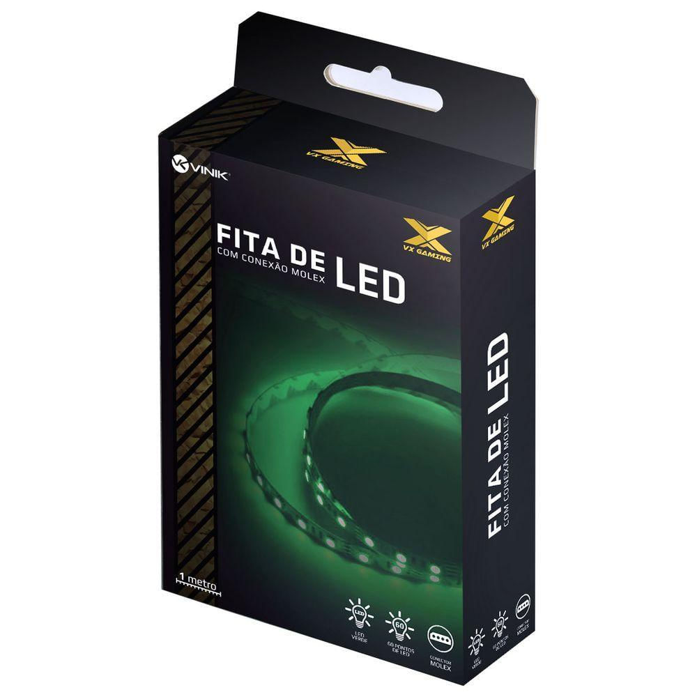 Fita De Led Vx Gaming Verde Com Conexao Molex 60 Pontos De Led 1 Metro - Ldm1 (7908020920731)