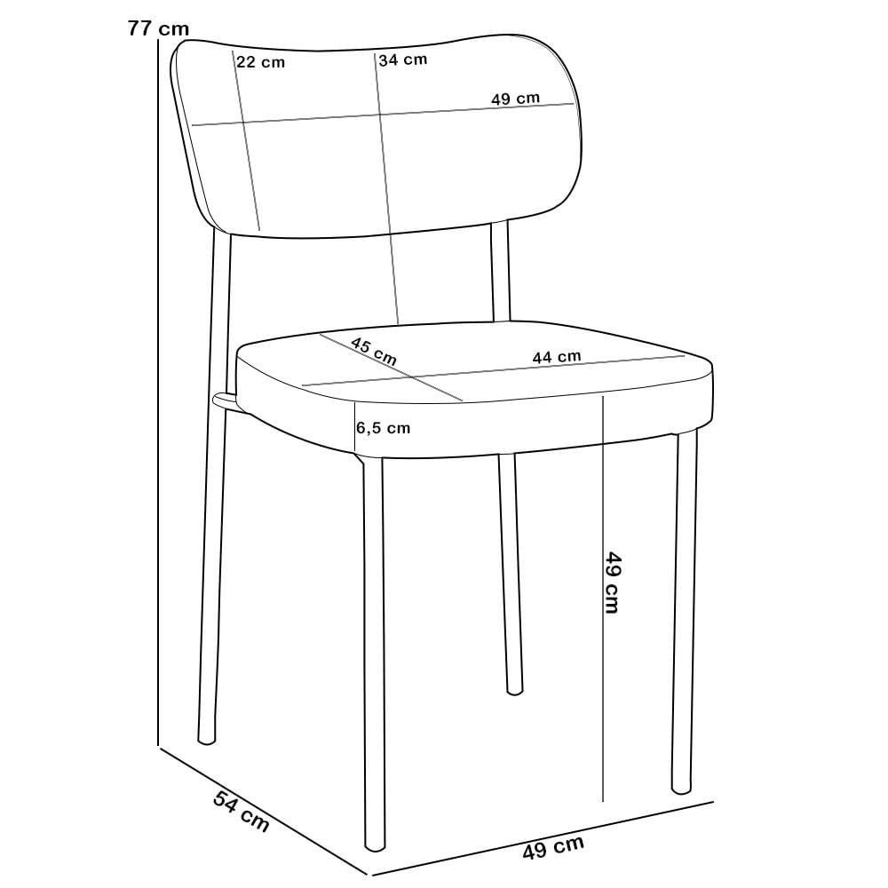 Kit 02 Cadeiras Para Sala De Jantar Melina Base Arena L02 Couríssimo Canela - Lyam Decor